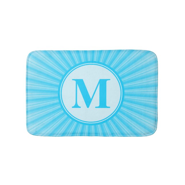 Blue Sun Monogram Bath Mat (Front)