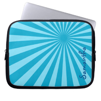 Blue Sunburst "Add Your Name" Laptop Sleeve
