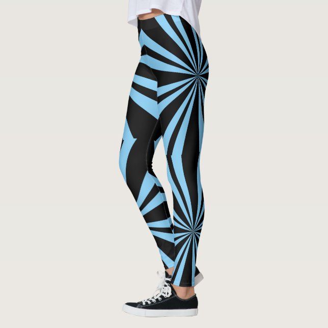 Blue Sunburst Repeating Leggings (Left)