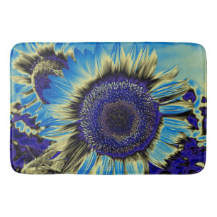 Blue Sunflower Bath Mat