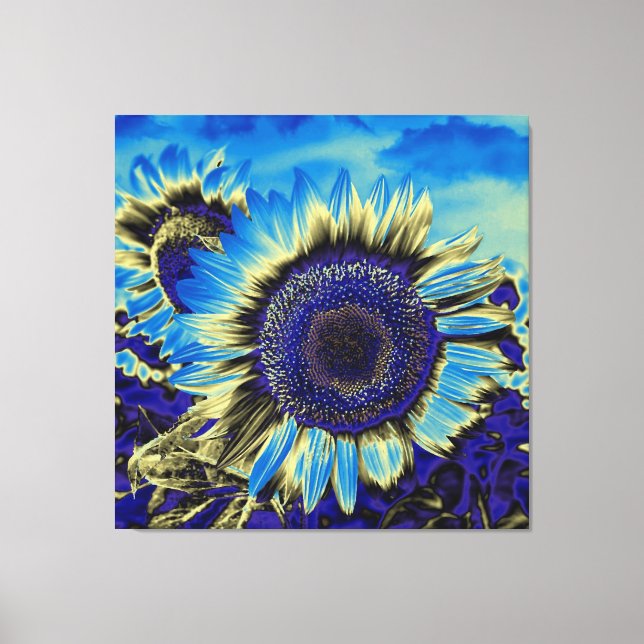 Blue Sunflower Canvas Print (Front)