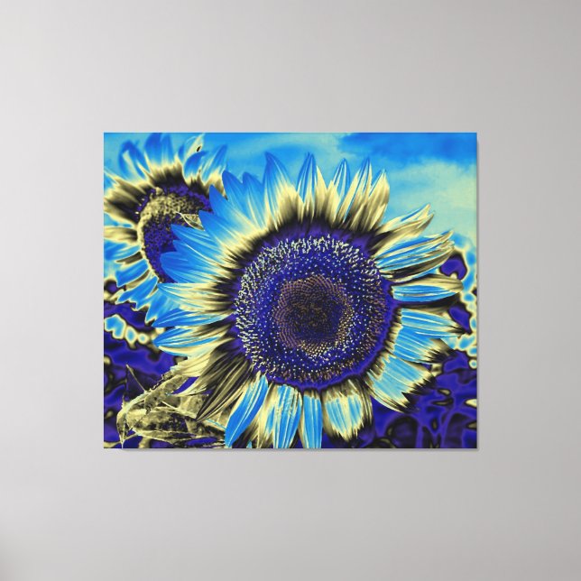 Blue Sunflower Canvas Print (Front)