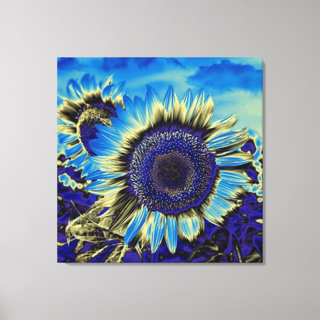 Blue Sunflower Canvas Print (Front)