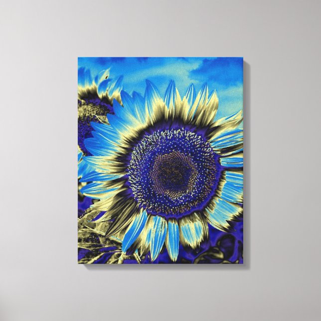 Blue Sunflower Canvas Print (Front)