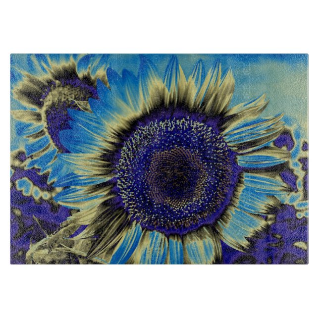 Blue Sunflower Cutting Board (Front)