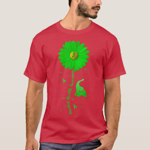 Blue Sunflower Elephan Outfit Spread Mental Health T-Shirt