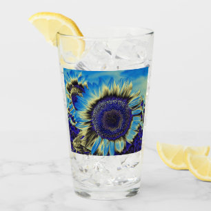 Blue Sunflower Glass