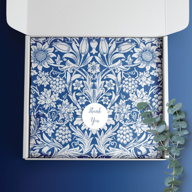 Blue Sunflower Grape Vines William Morris  Tissue Paper (Creator Uploaded)