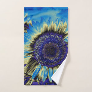 Blue Sunflower Hand Towel