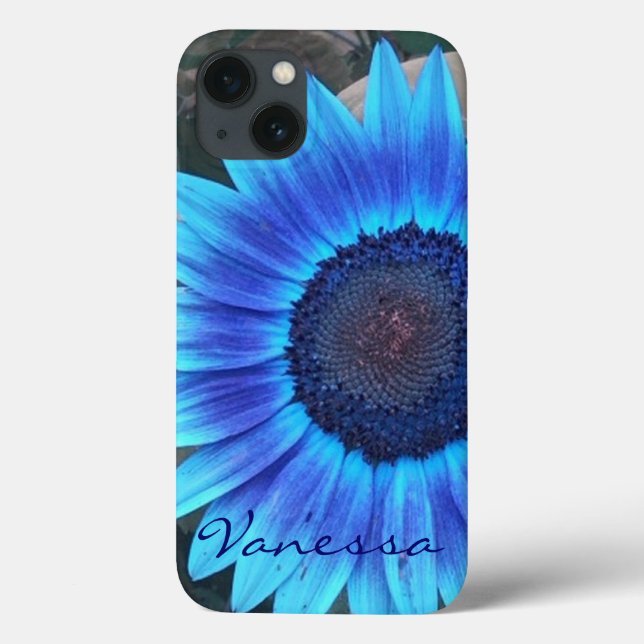 Blue Sunflower iPad Mini Retina case *personalise* (Back)