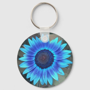 Blue Sunflower keychain