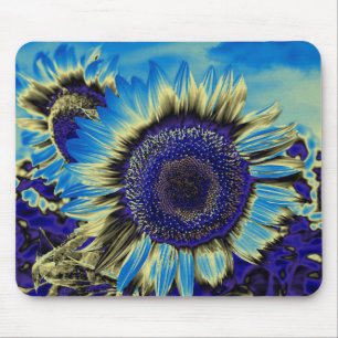 Blue Sunflower Mouse Mat