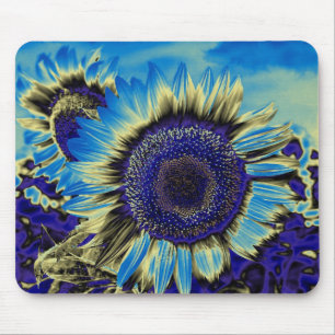 Blue Sunflower Mouse Mat