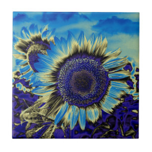 Blue Sunflower Tile