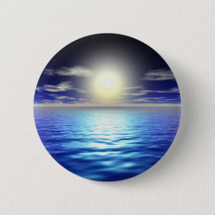 Blue Sunrise 6 Cm Round Badge