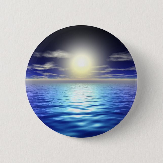 Blue Sunrise 6 Cm Round Badge (Front)