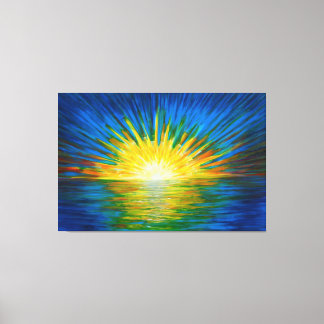 Blue sunrise reflections canvas print