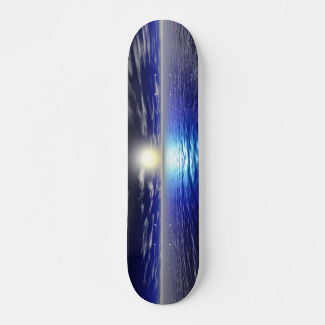 Blue Sunrise - Retro Skateboard (Front)