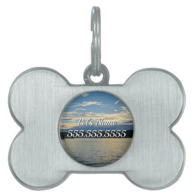Blue Sunset Lake Of Ozarks Pet ID Tag (Front)
