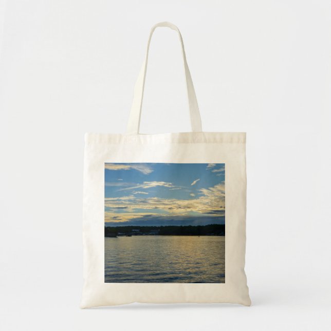 Blue Sunset Lake Of Ozarks Tote Bag (Front)