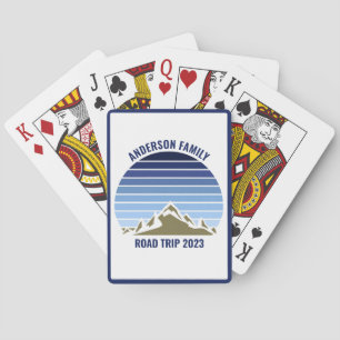 Blue Sunset Mountain Custom Family Road Trip Playing Cards