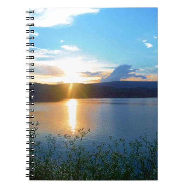Blue sunset on lake notebook (Front)