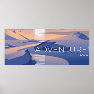 Blue sunset poster