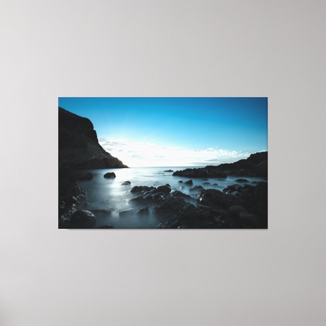 Blue Sunset Premium Wrapped Triptych Canvas Print (Front)
