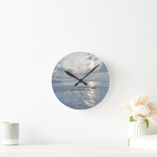 BLUE SUNSET ROUND CLOCK
