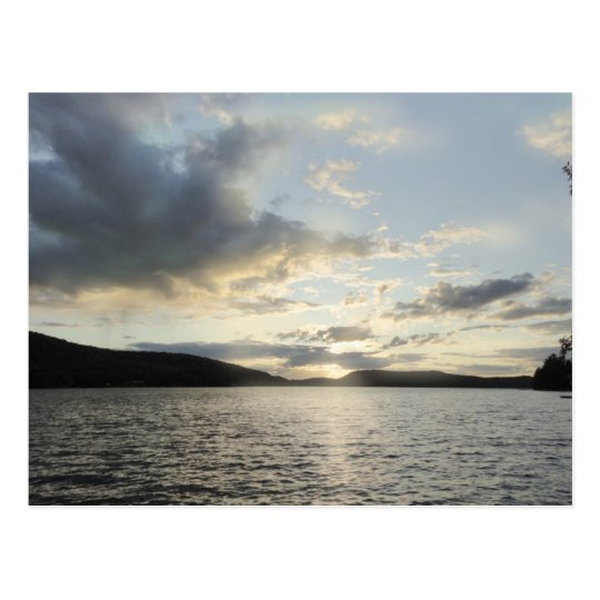 Blue sunsets depict Lake Sunapee, New Hampshire Postcard