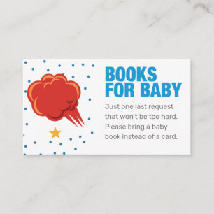 Blue Super Hero Bring a Book Card Baby Shower Game