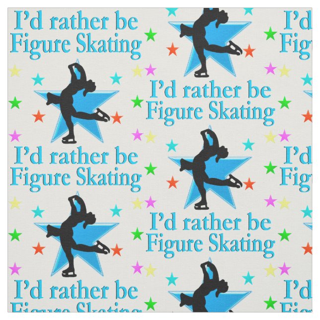 BLUE SUPER STAR FIGURE SKATER FABRIC (Swatch)