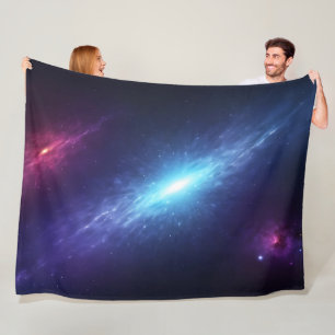 Blue Supernova Nebula Cosmic Deep Space Fleece Blanket