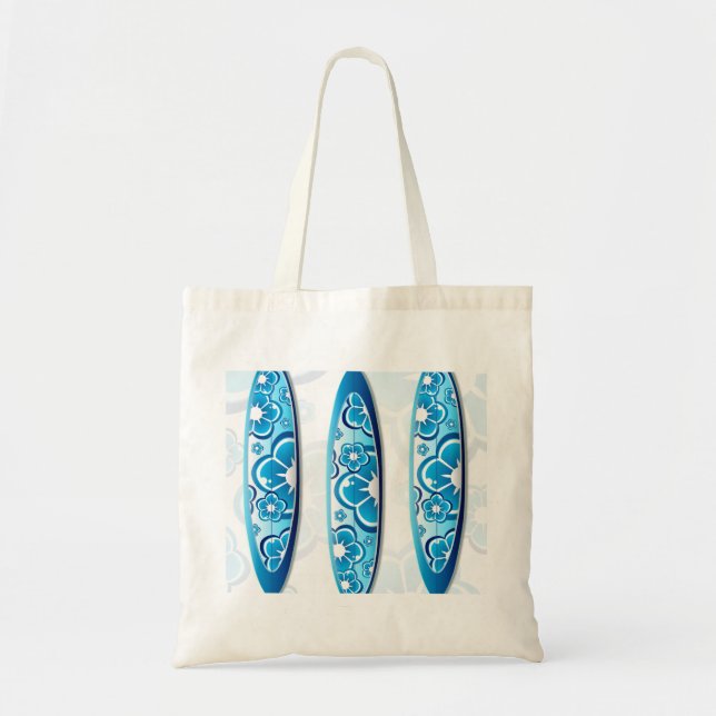 Blue surfboards Summer beach art Tote Bag (Front)
