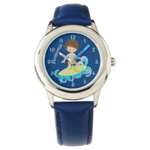 Blue Surfer Boy Kids Watch