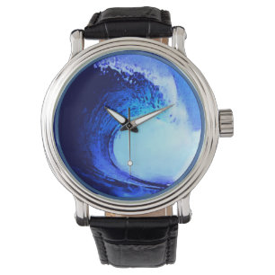 blue surfing wave tube watch