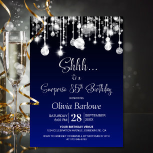 Blue Surprise 85th Birthday Party Invitation