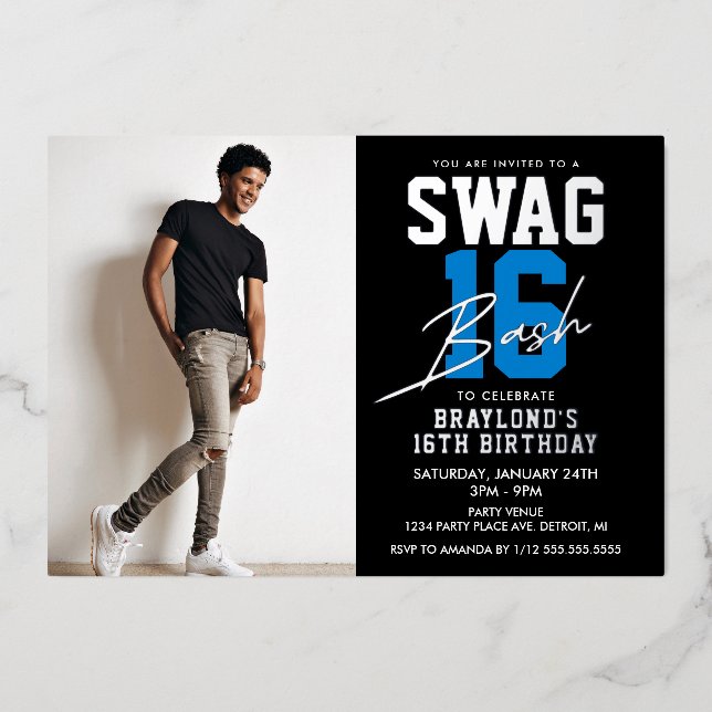 Blue Swag 16 Birthday (Front)