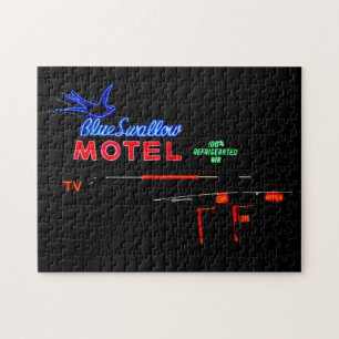 Blue Swallow Motel Sign, Route 66, Tucumcari, N.M. Jigsaw Puzzle