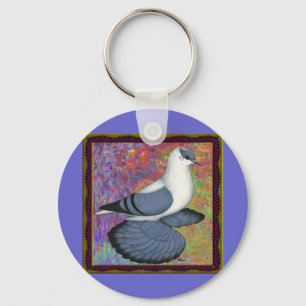 Blue Swallow Pigeon Framed Key Ring