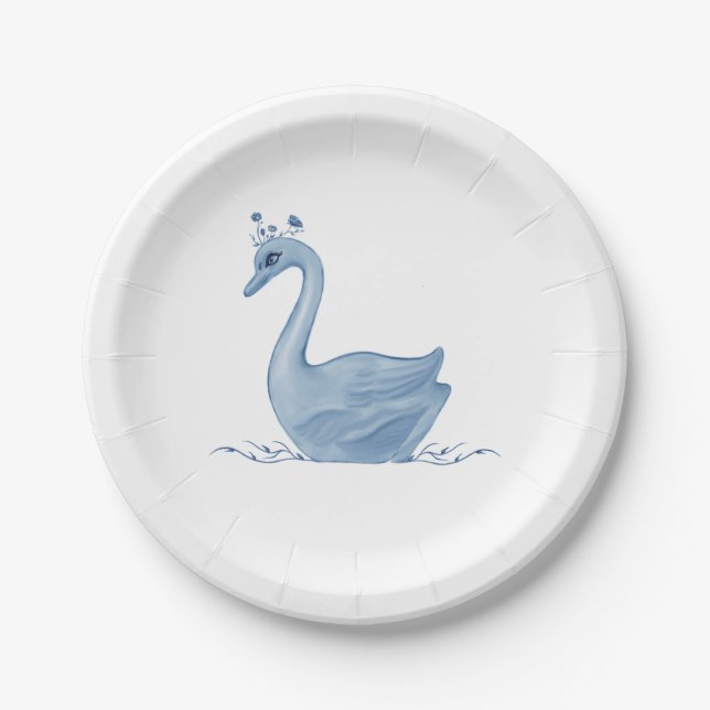 Blue Swan Paper Plates (Front)