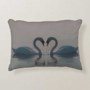 Blue Swans Must Be Love Decorative Cushion