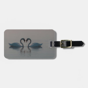 Blue Swans Must Be Love Luggage Tag