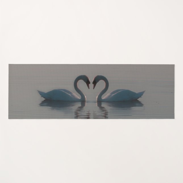 Blue Swans Must Be Love Yoga Mat (Front (Horizontal))