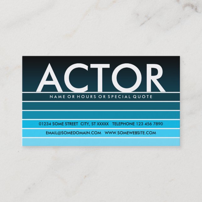 blue swatch ACTOR Business Card (Front)