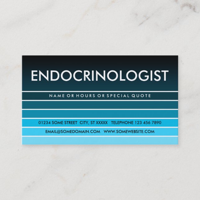 blue swatch ENDOCRINOLOGIST Business Card (Front)