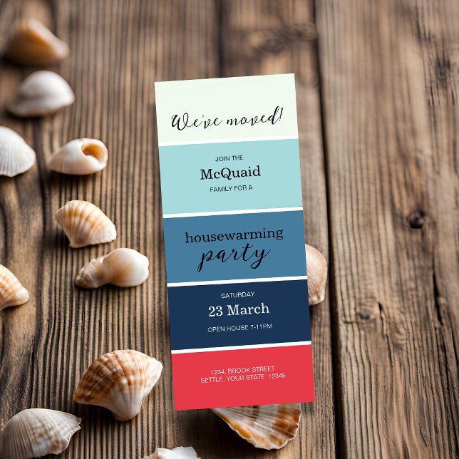 Blue Swatch House Warming Party Invite (We've Moved Announcement card)