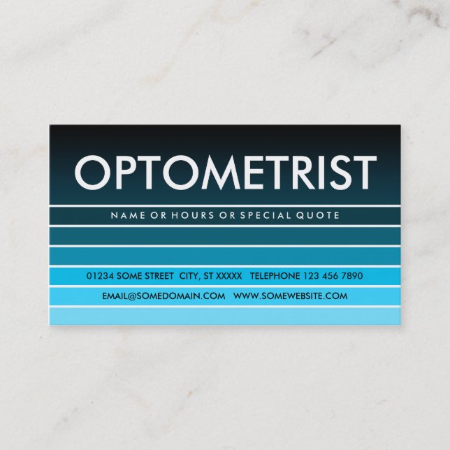 blue swatch OPTOMETRIST Business Card (Front)