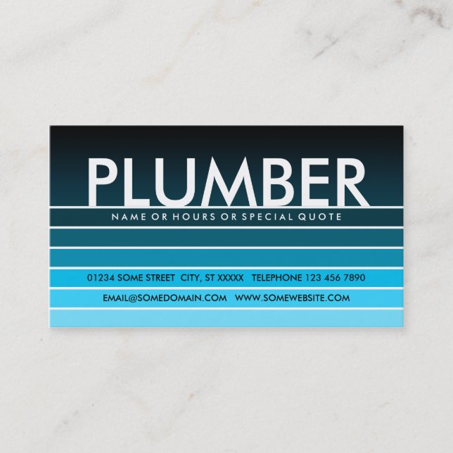 blue swatch PLUMBER Business Card (Front)
