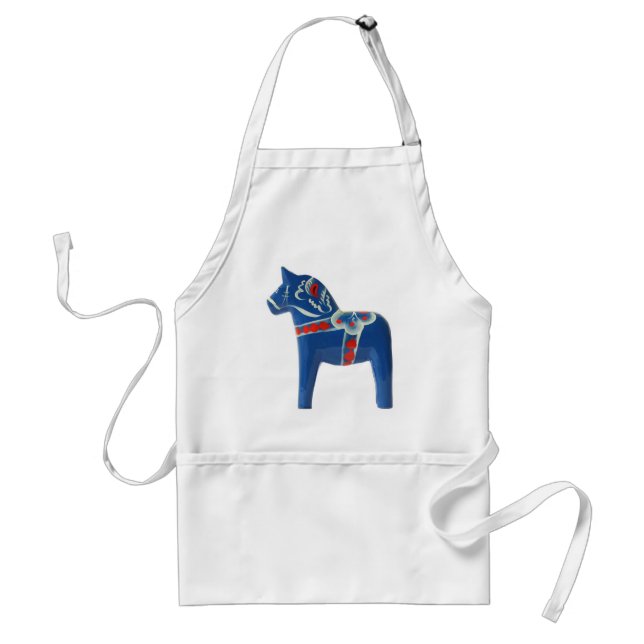 Blue Swedish Dala Horse Standard Apron (Front)